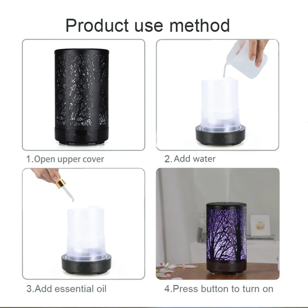 Black Forest Design Iron Essential Oil Diffuser - 7 Color