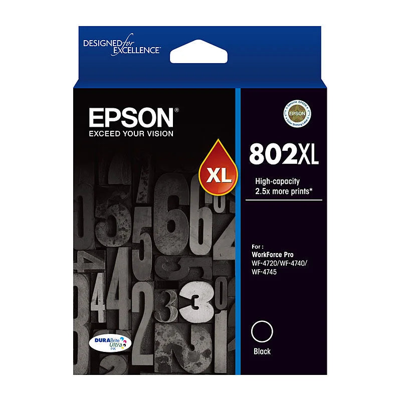 Black Ink Cartridge - EPSON 802XL