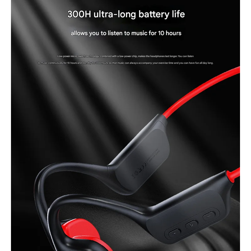 Black IPX8 Waterproof Swimming Headphones - Bone Conduction