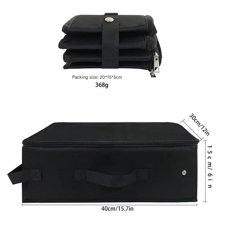 Black Portable Foldable Cat Litter Box - Waterproof Travel