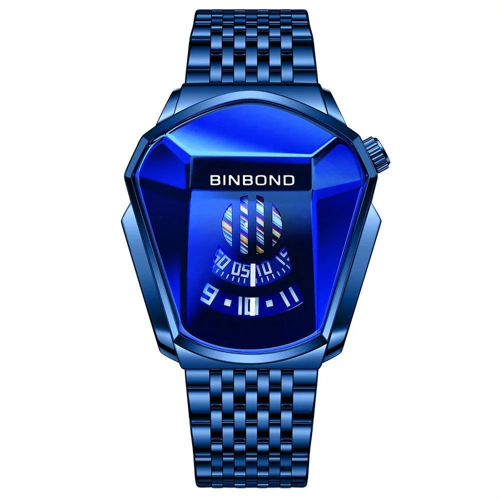 Black Steel Belt Men Watch with Live Technology - Full