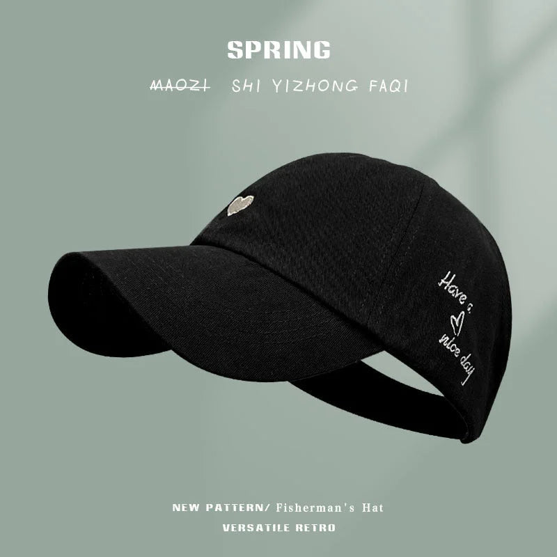 Black Stylish Ponytail Opening Baseball Cap - Have a Nice