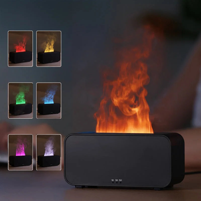 Black Timing Simulation Aroma Diffuser Usb Household Flame