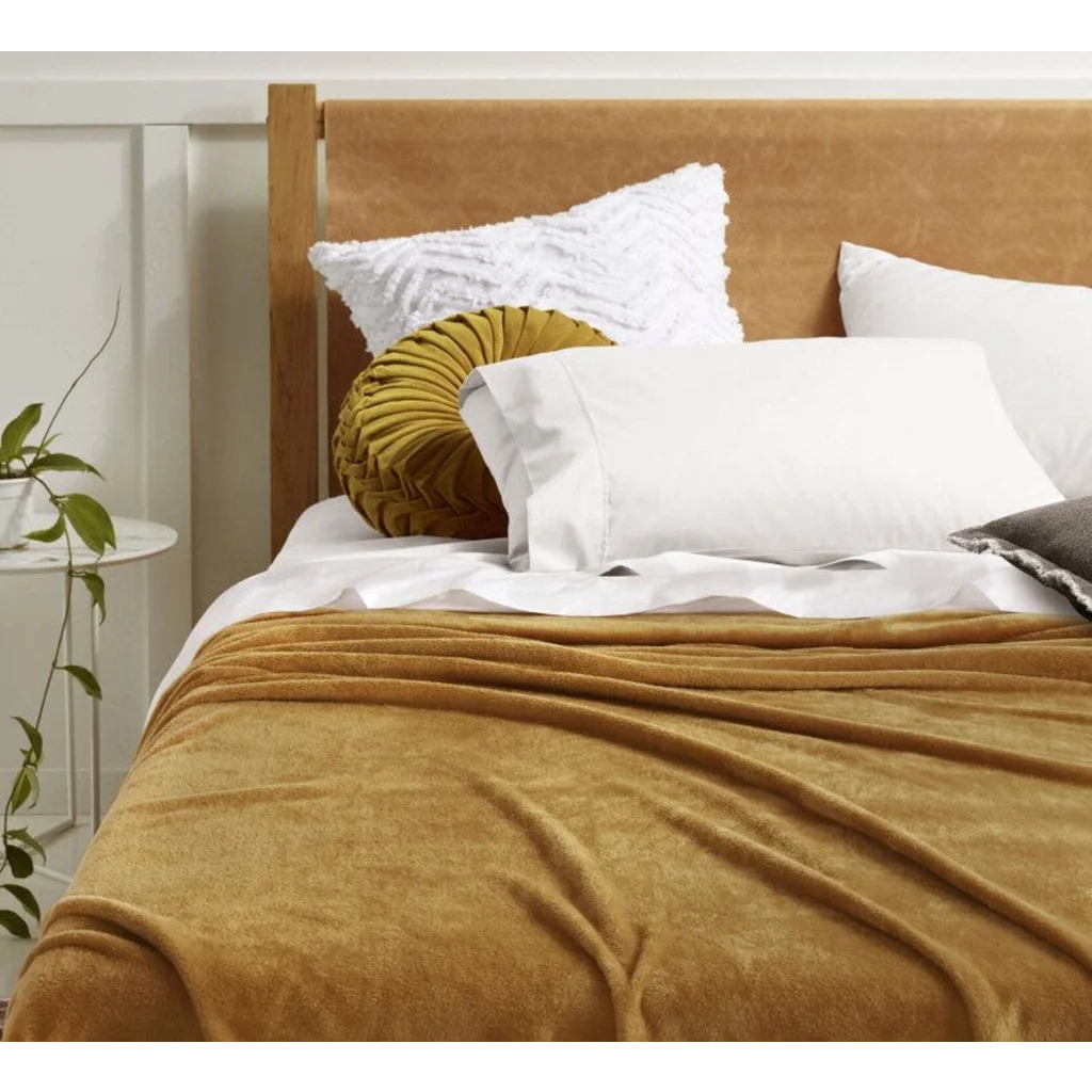 Blanket Queen/King Accessorize Super Soft Gold Harmony