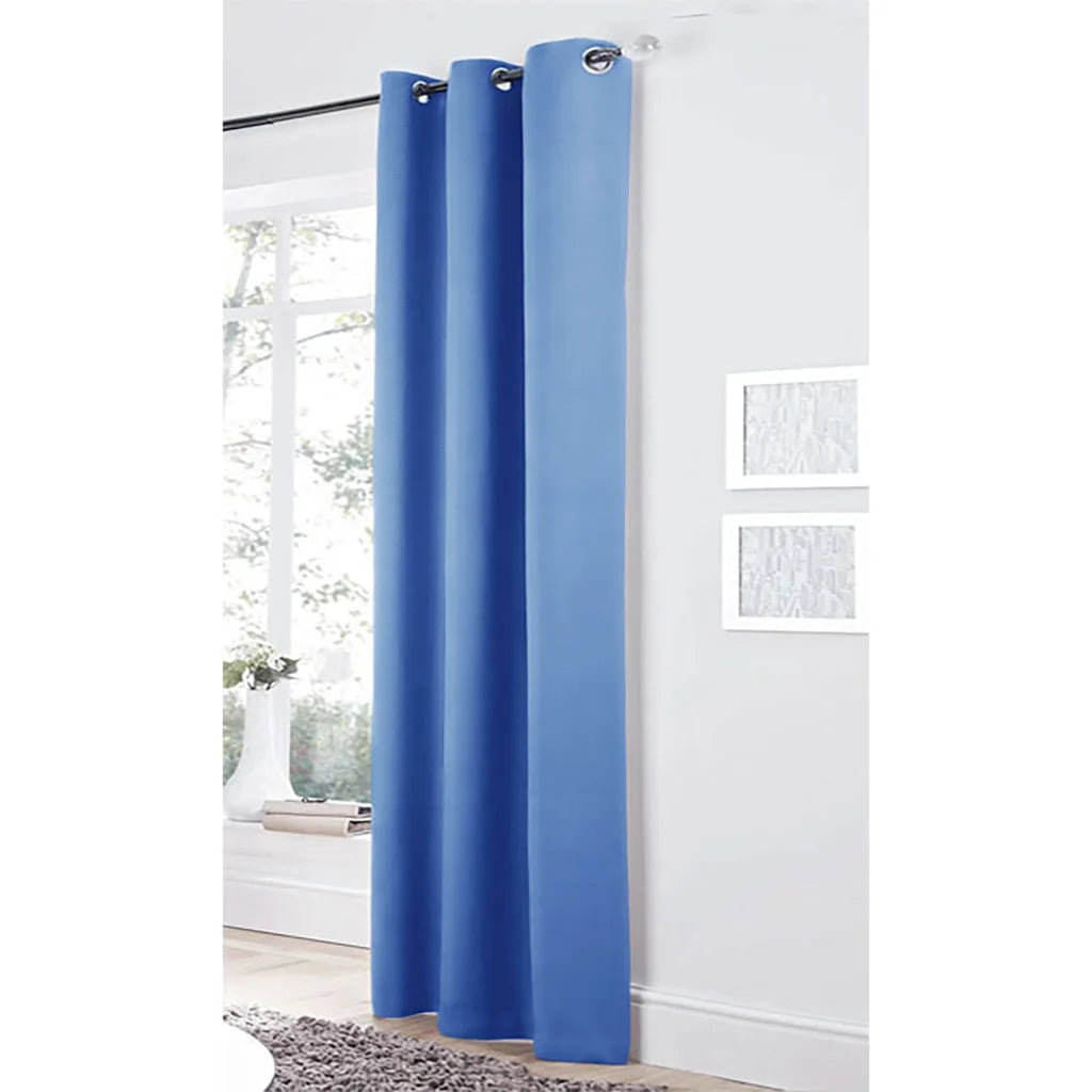 Bloomington One Panel of Easy Care Eyelet Curtains Blue 120