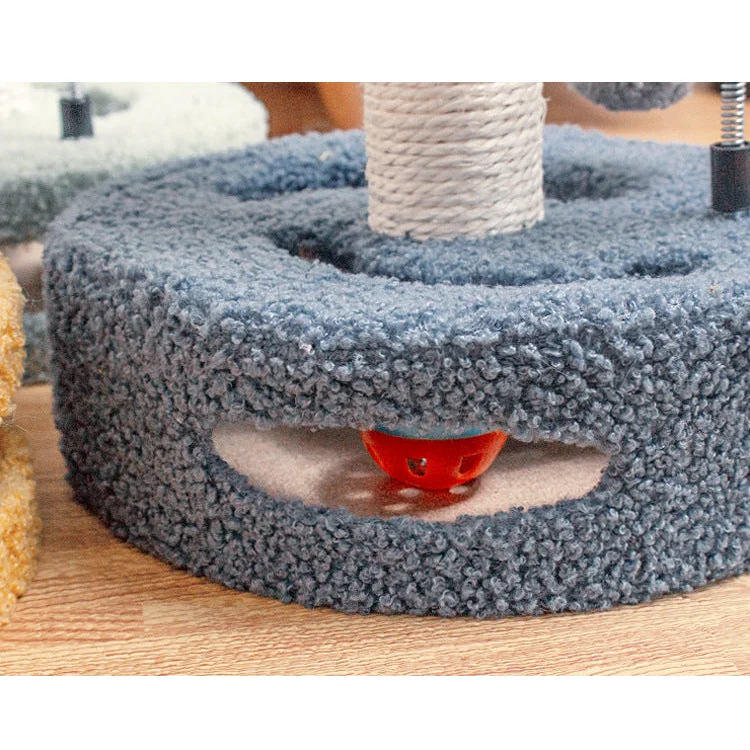 Blue And Pink Sunflower Cat Scratching Post - 35cm Sisal