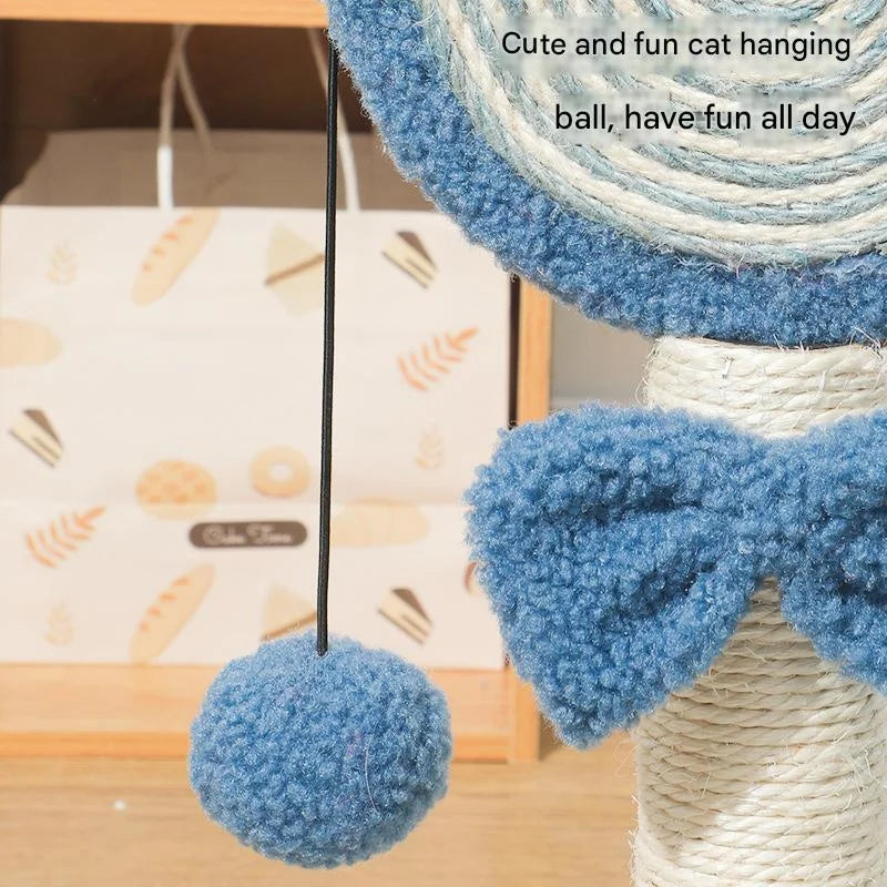 Blue Durable Mushroom Cat Scratching Post - Anti-Slip