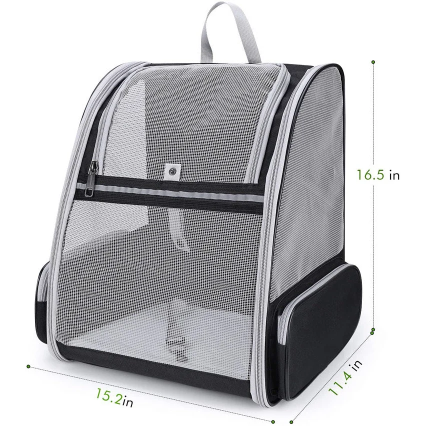 Blue Foldable Pet Carrier Backpack - Breathable Mesh Travel