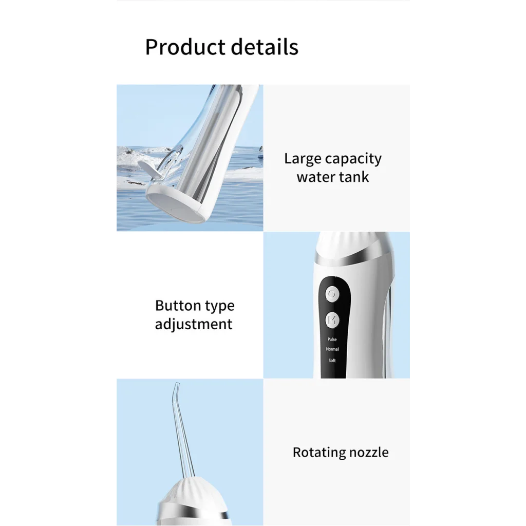 Blue Portable Ultrasonic Oral Irrigator with 3 Cleaning