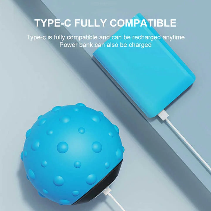Blue Vibrating Massage Ball - Deep Tissue Muscle Relaxation