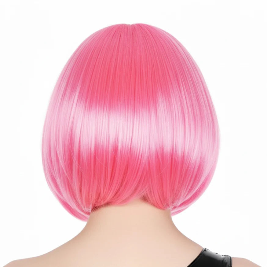 Bob Wig Costume Short Straight Fringe Cosplay Party Full