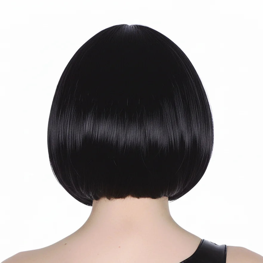 Bob Wig Costume Short Straight Fringe Cosplay Party Womens