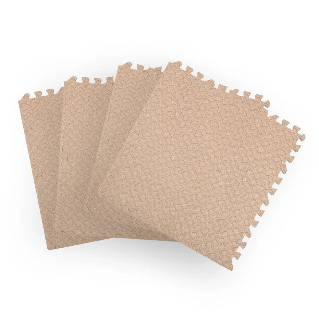 Beige foam floor mat set with rubber floor mats for cabin areas