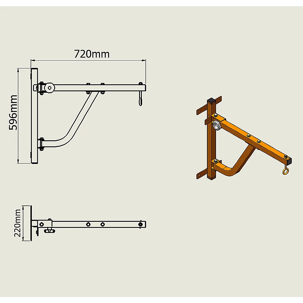 Boxing Punching Bag Wall Pivot Rack - Fitness Accessories
