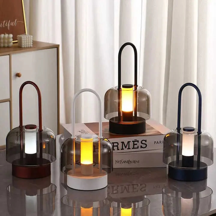 Brown Portable Rechargeable LED Lantern - Touch Control