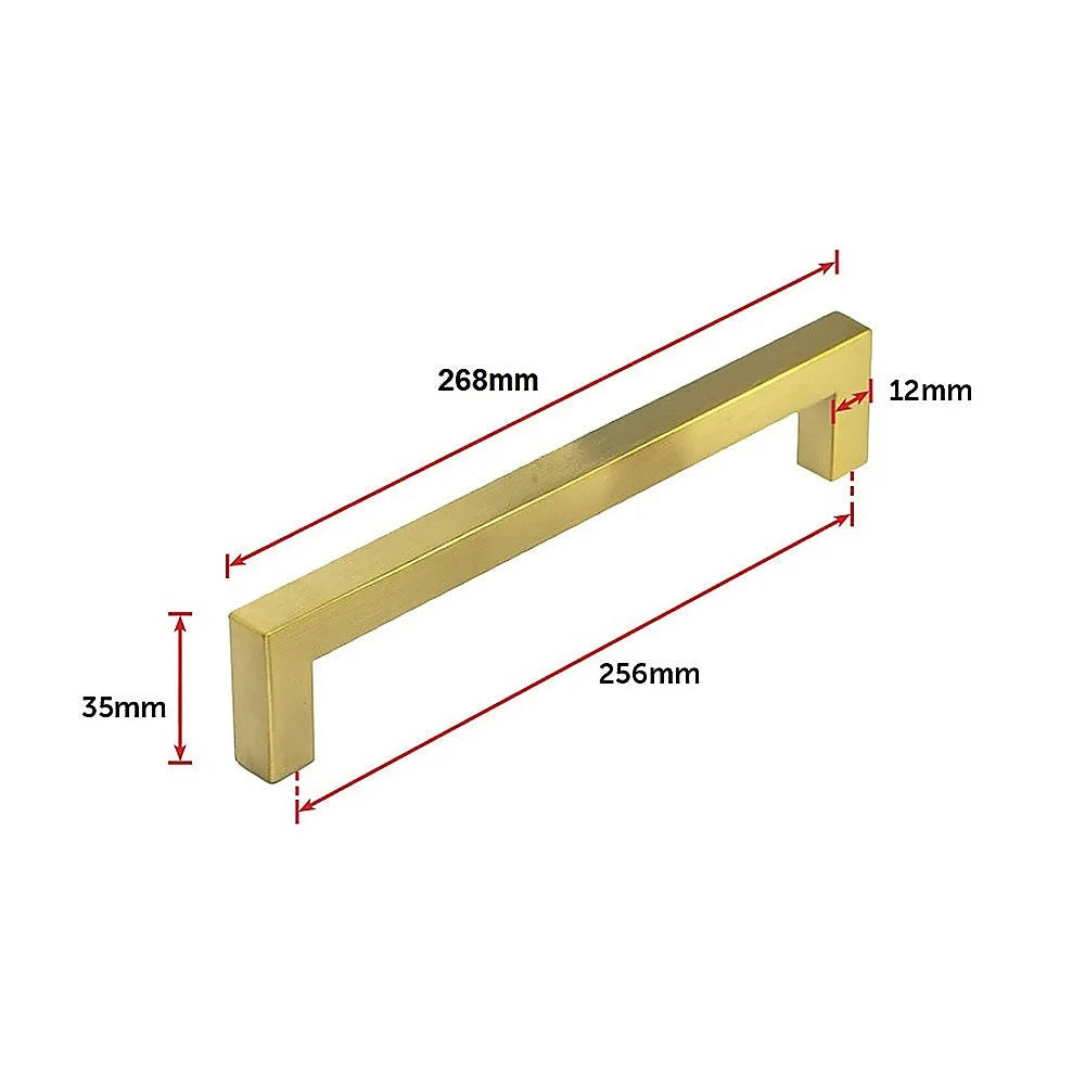 Brushed Brass Drawer Pulls Set of 15 - Kitchen Cabinet