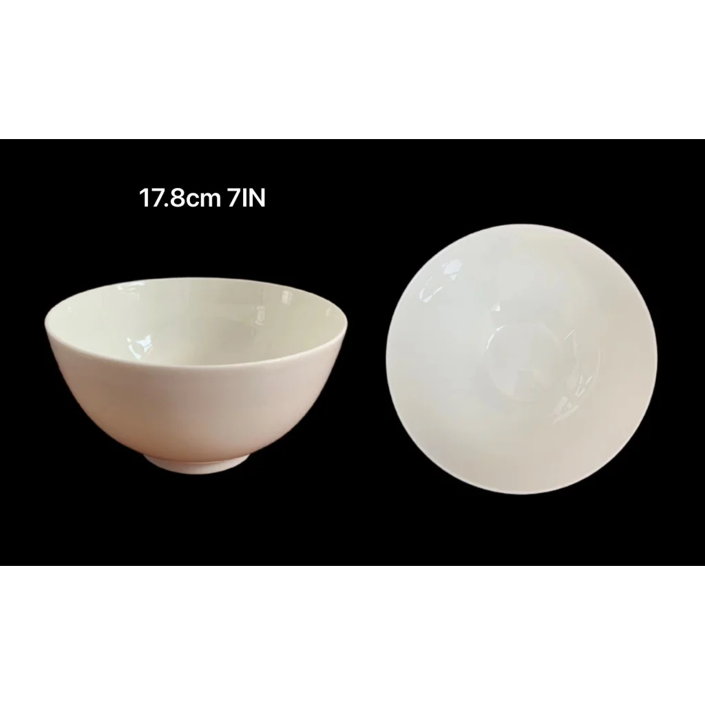 bulk 24 White Fine Bone China Bowl 18x10cm - Pet Care >
