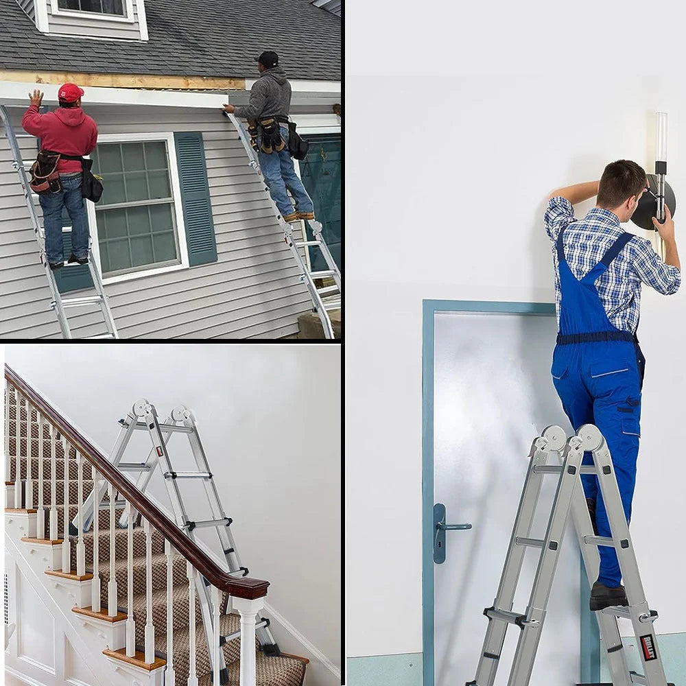 Bullet 4m Folding Aluminium Multipurpose Ladder w/