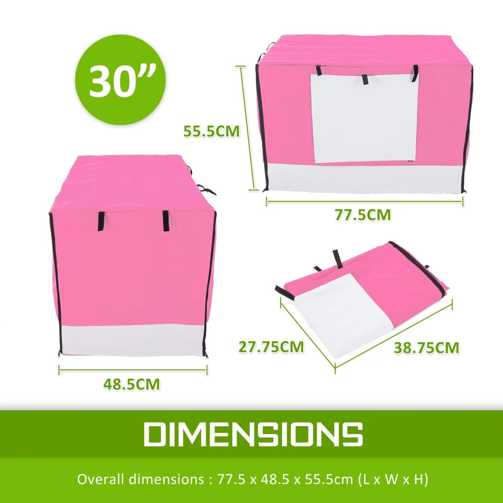 Cage Cover Enclosure for Wire Dog Crate 30in - Pink