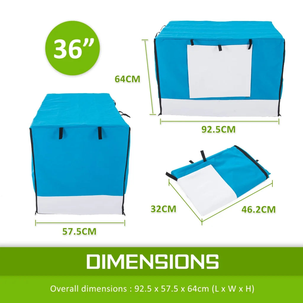 Cage Cover Enclosure for Wire Dog Crate 36in - Blue