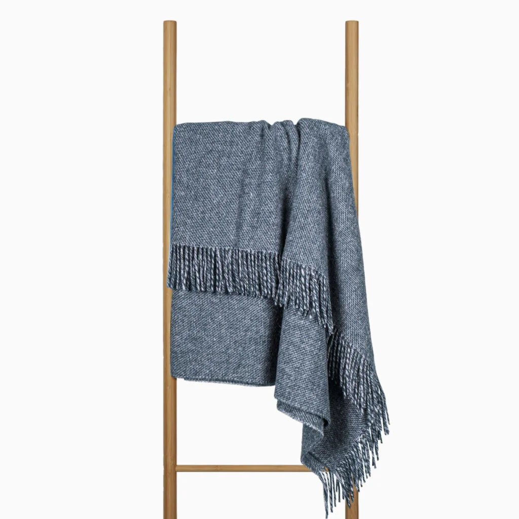 Cambridge Throw Blanket 100% NZ Wool - Navy - Home & Garden