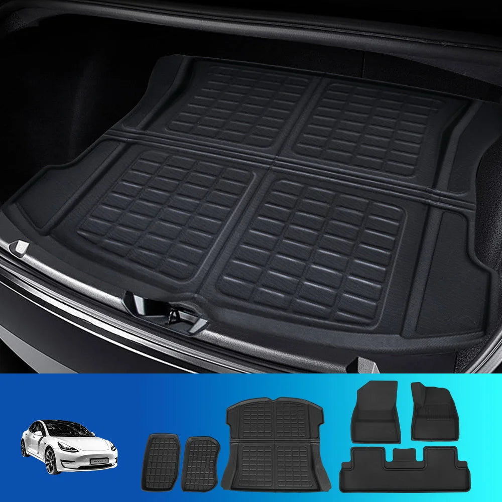 Car Rubber Floor Mats for Tesla Model 3 Trunk Toolbox Cargo