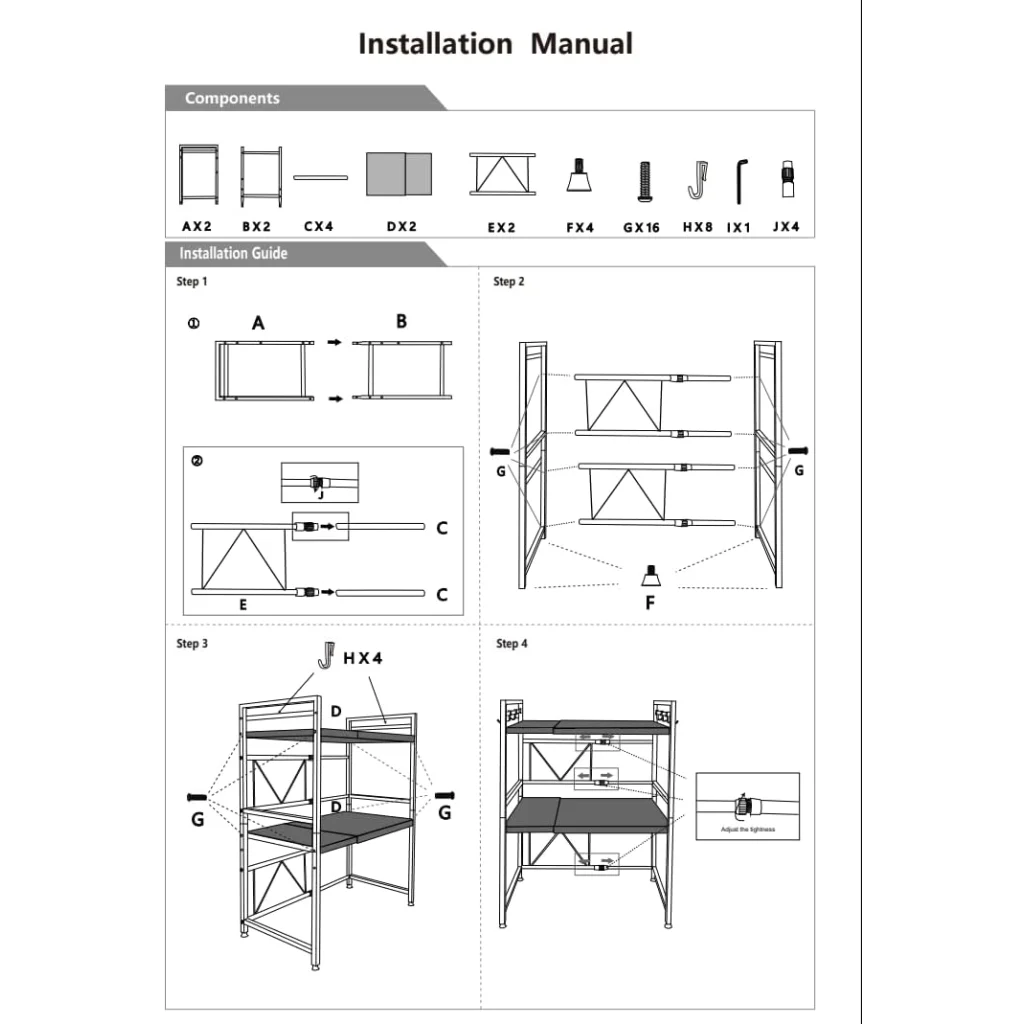 CARLA HOME 3-Tier Microwave Oven Rack with Adjustable Metal