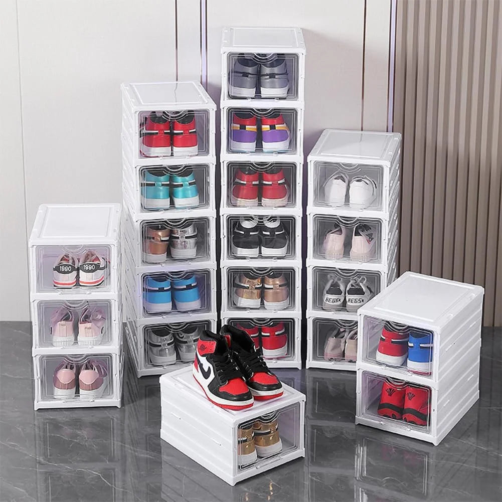 CARLA HOME 3-Tier Stackable Shoe Storage Box Organizer