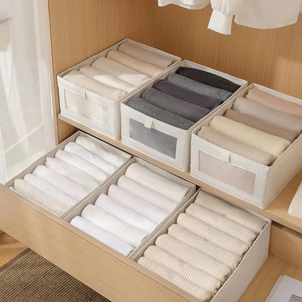 CARLA HOME 6 Pack Closet Storage Bins with Clear Window