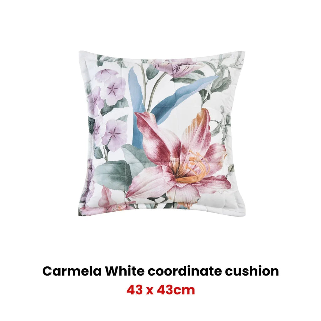 Carmela White Coordinate Square Filled Cushion - Home &