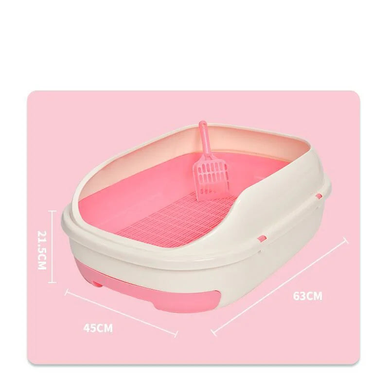 Cat Litter Box Large Portable Toilet Tray with Scoop & Grid