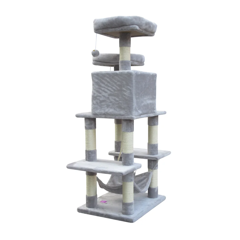 Cat Scratching Post Tree 145cm Scratcher Pole - Little Grey