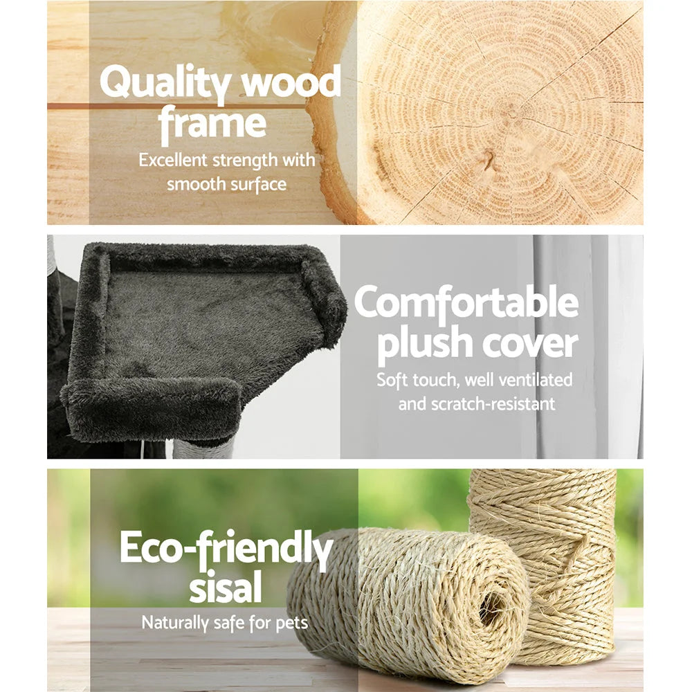 Cat Tree 180cm Wood Scratching Post Tower Condo - Cat