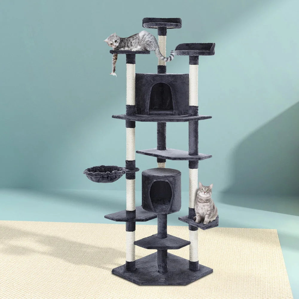 Wood 203cm cat tree with trees scratching post scratcher