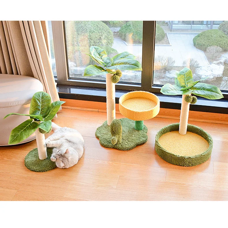 Cat Tree with Faux Leaves Sisal