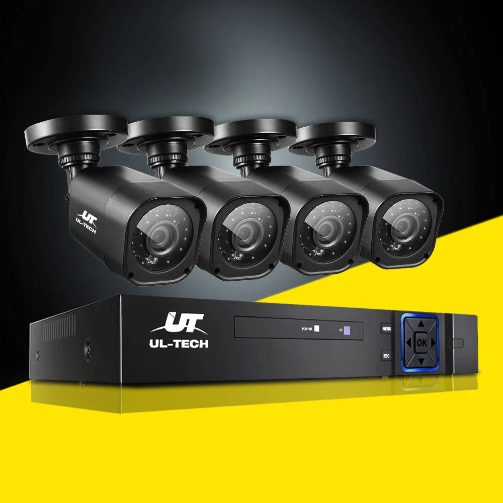 CCTV Security System 8‑CH 5‑in‑1 DVR 4 Cameras 1080P HDMI