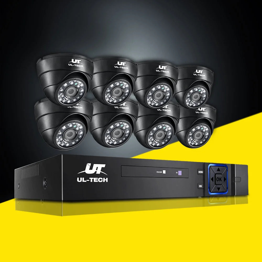 CCTV Security System 8CH DVR 1080P 8 Dome Cameras IP Long