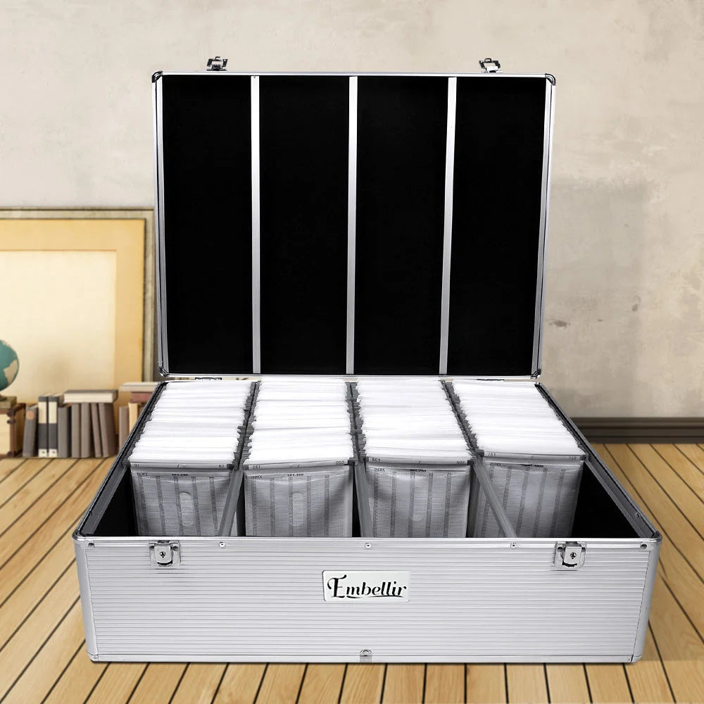 CD Case DVD Cases Storage Box for 1000 Discs Aluminium Case