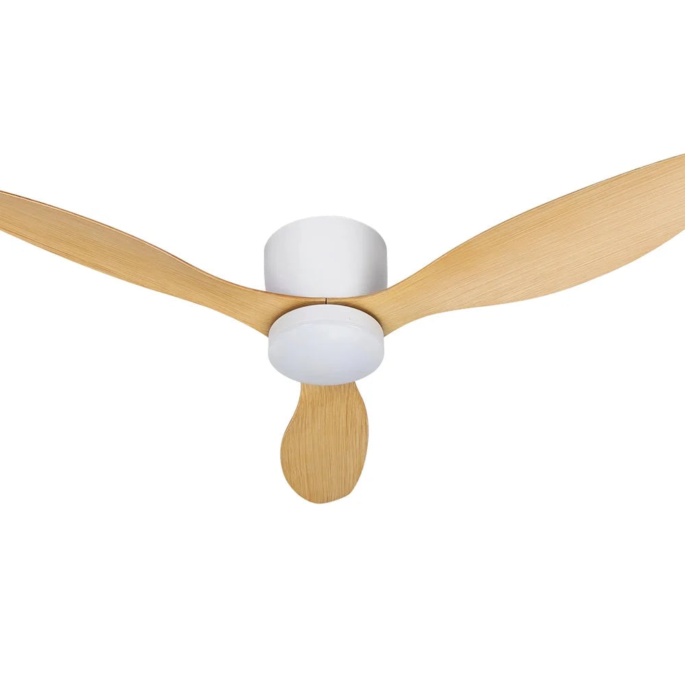 Ceiling Fan 52’’ DC Motor with Light & Remote - Light Wood