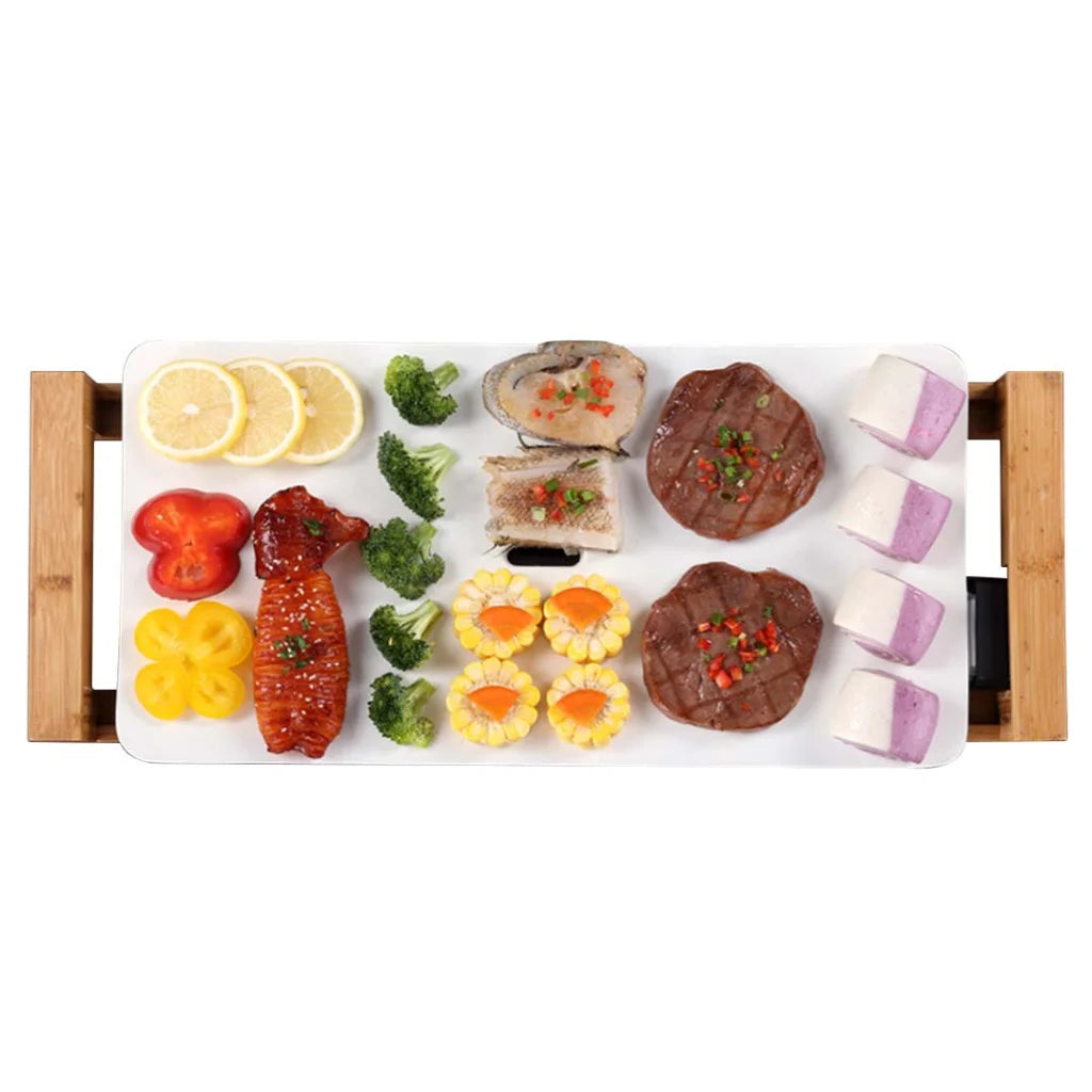 Ceramic BBQ Grill Premium Non-Stick Hot Plate for Indoor & Outdoor White