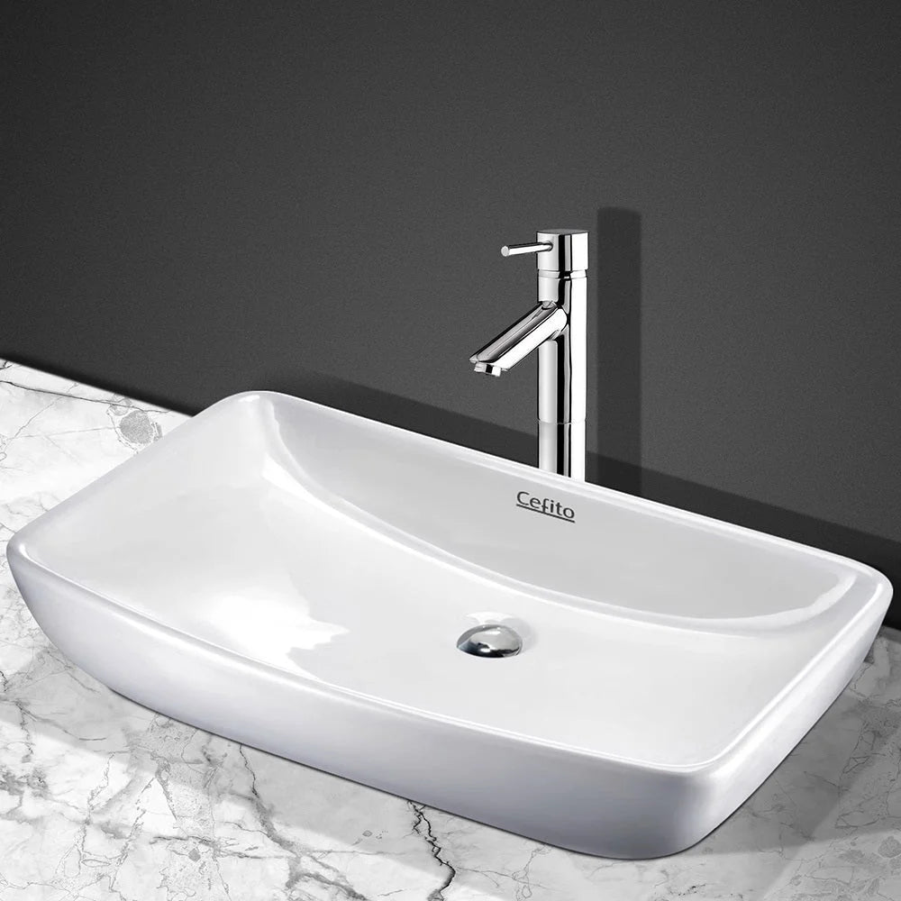 Ceramic Rectangle Sink Bowl White - Cefito