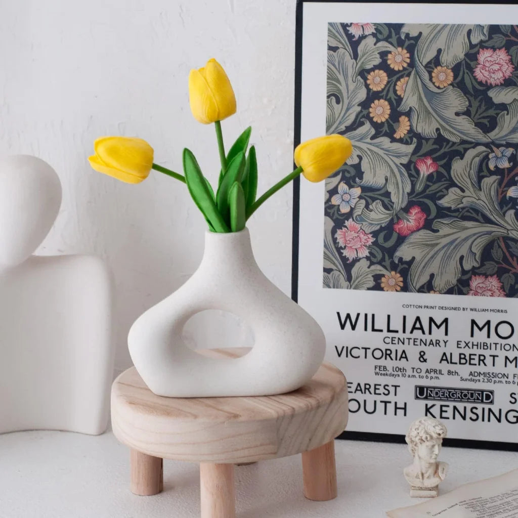 Ceramic Vase Set - 2 Modern White Pieces for Home Decor