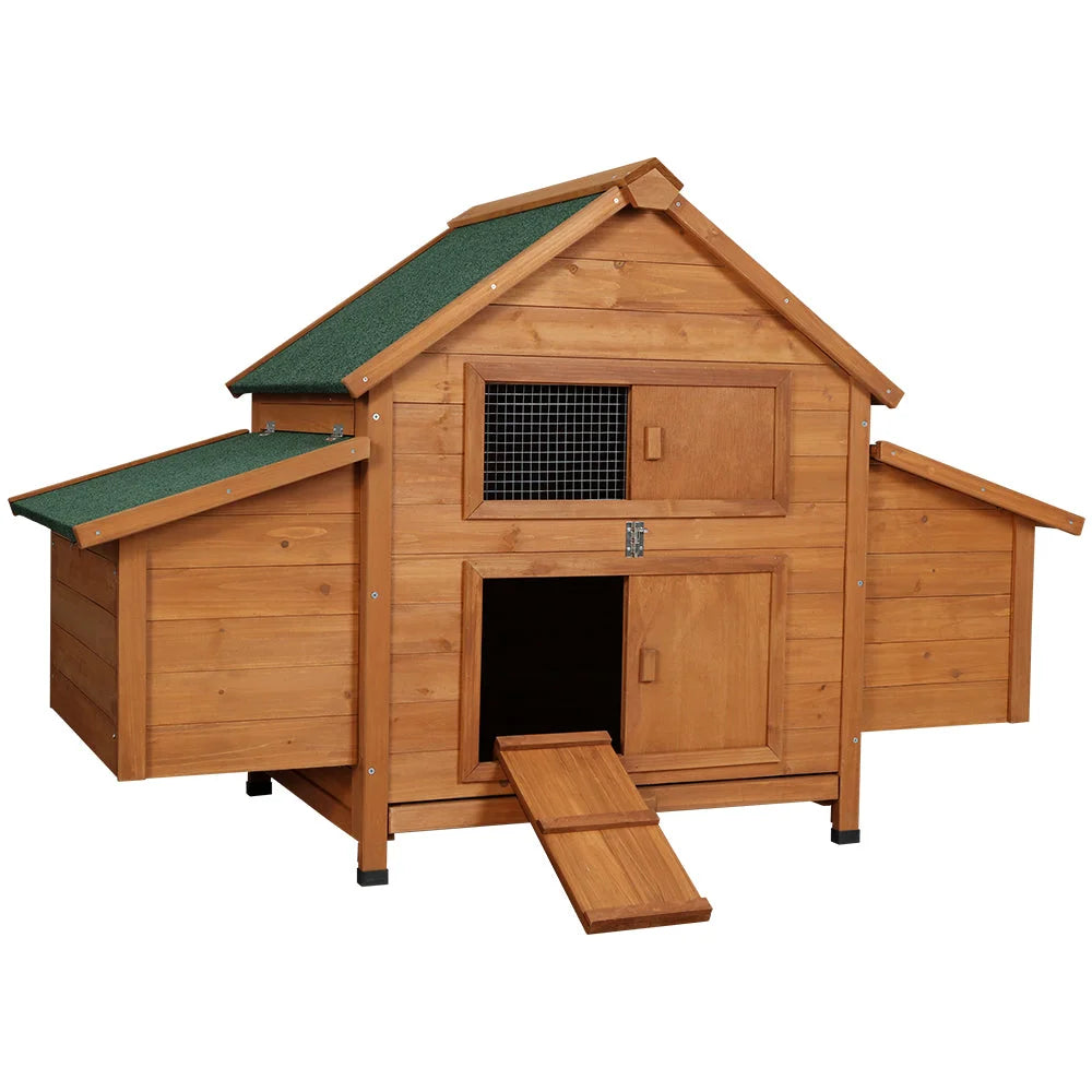 Chicken Coop Rabbit Hutch Large House Run Cage 150x68x96cm