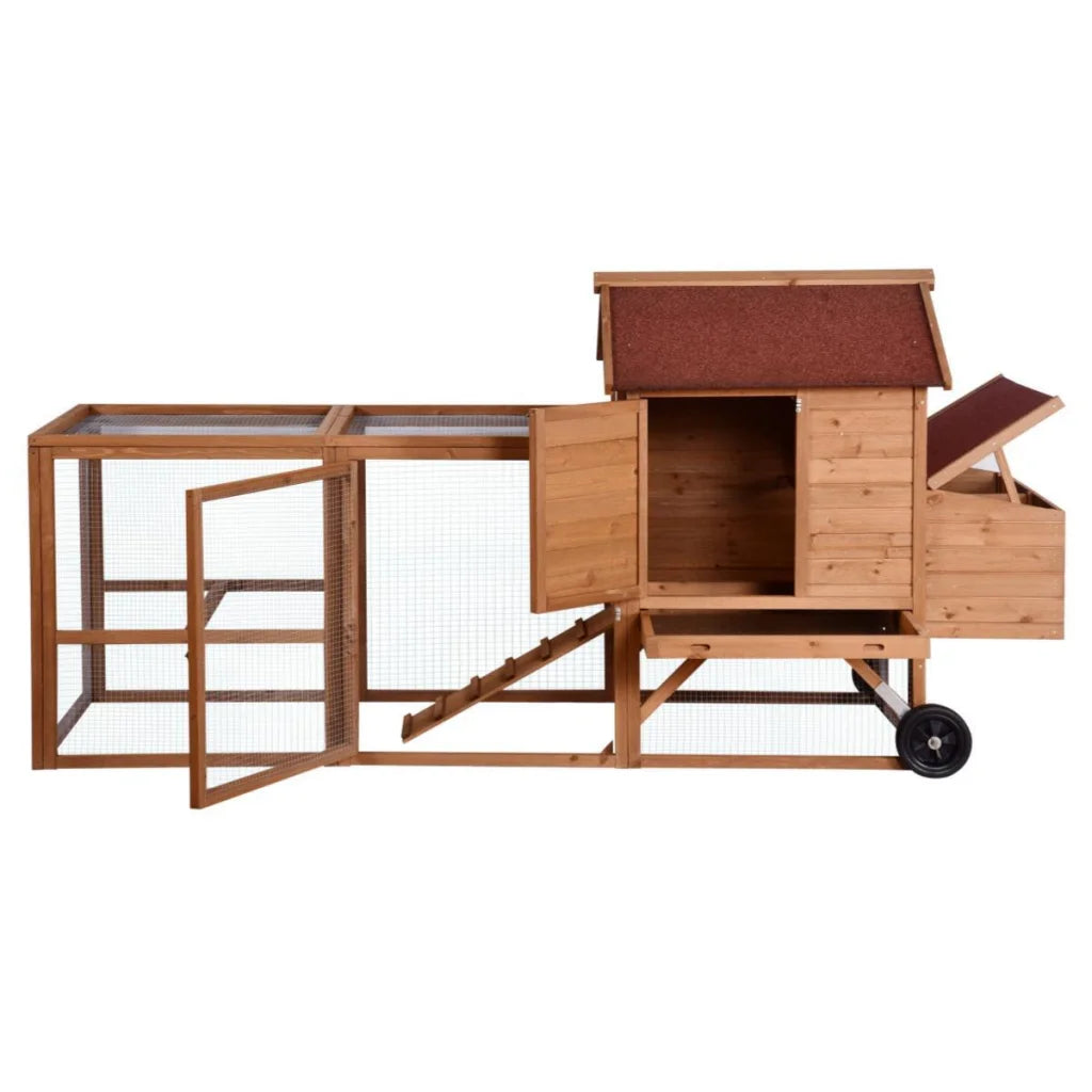 Chicken Coop Rabbit Hutch XL 248CM with Wheels - Ferret Hen