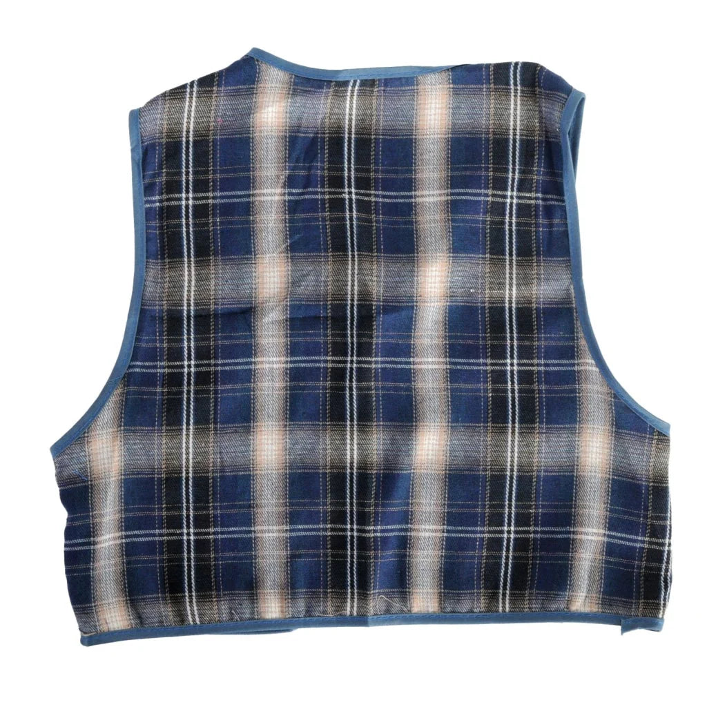 Childrens Blue Checkered Party Costume Vest Boys Kids