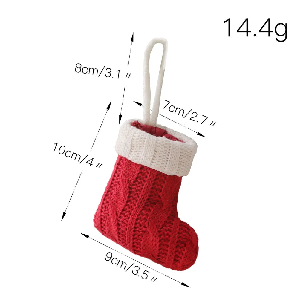 Christmas Decoration Mini Knitted Stockings Cutlery Holders