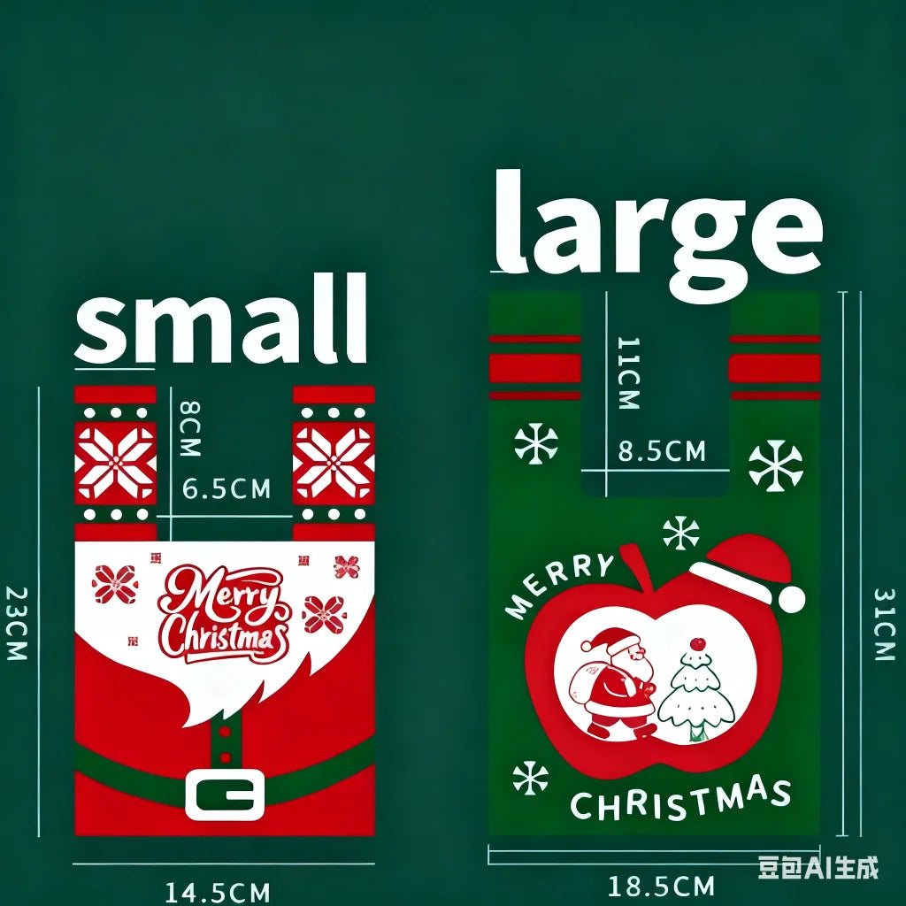 Christmas gift 4-Pack Christmas Knitted Gift Bags - Small &