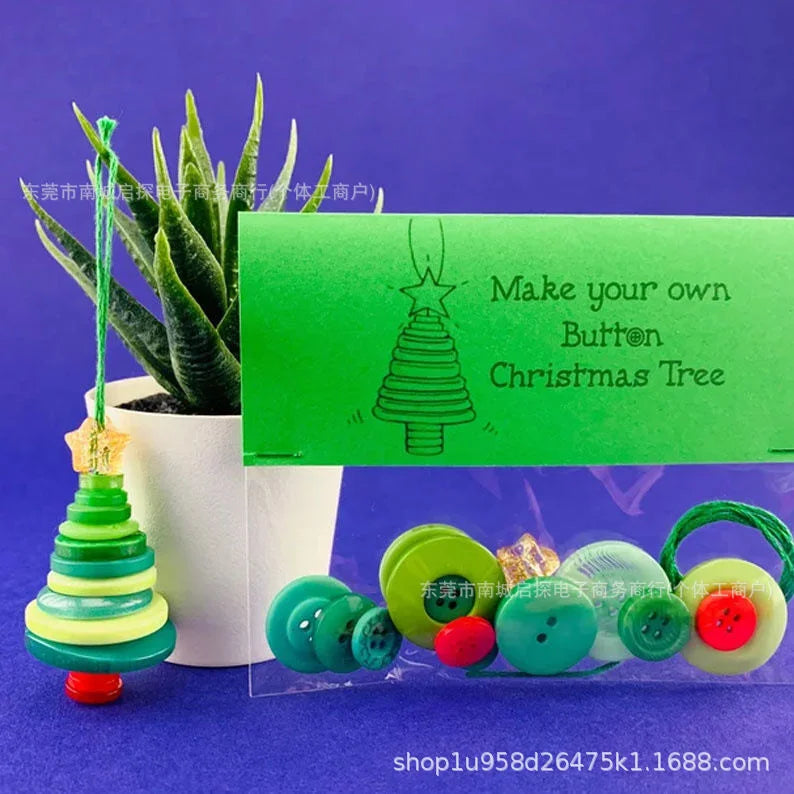 Christmas gift Christmas Button Ornament - Festive Santa