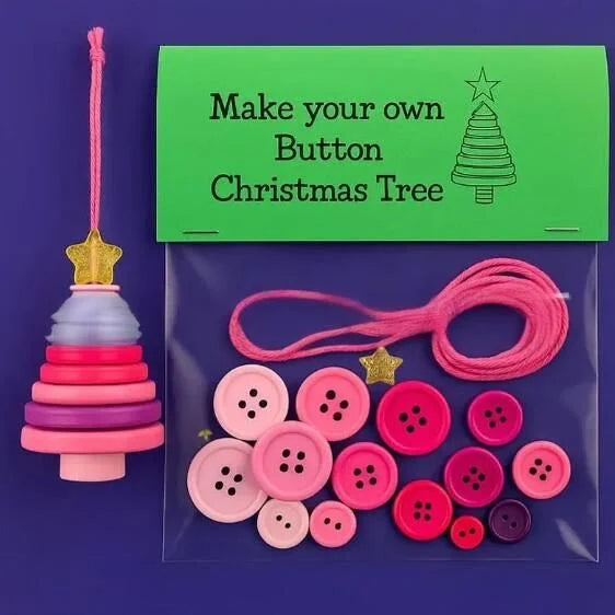 Christmas gift Christmas Button Ornament - Festive Santa