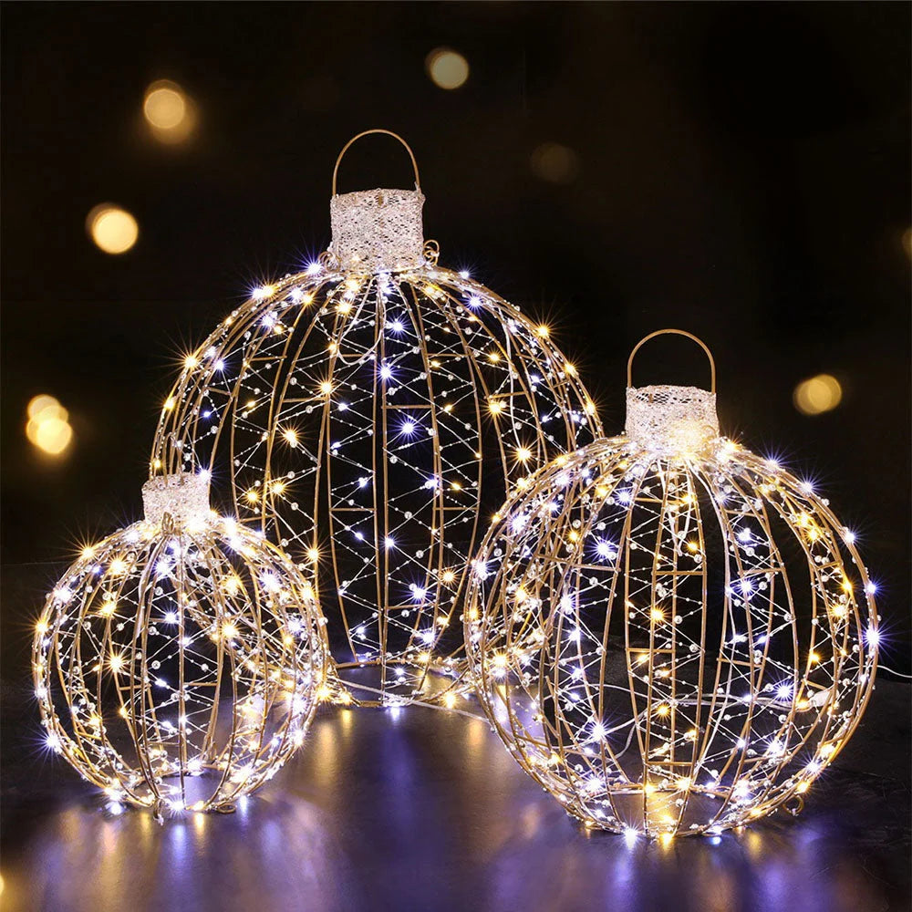 Christmas Lights 3PCS 360 LED Fairy Light Ball Decorations